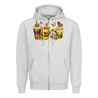 Dove Grey butterfly coffee cups Zipper Hoodie - Zillion Design Studio
