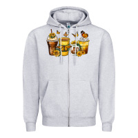 Heather Grey butterfly coffee cups Zipper Hoodie - Zillion Design Studio