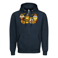 Navy butterfly coffee cups Zipper Hoodie - Zillion Design Studio