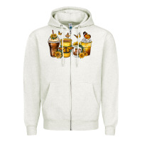 Oatmeal Heather butterfly coffee cups Zipper Hoodie - Zillion Design Studio