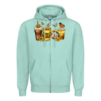 Seafoam butterfly coffee cups Zipper Hoodie - Zillion Design Studio