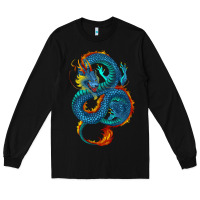 Black blue dragon Long Sleeve Tee - RanaPortraitStore