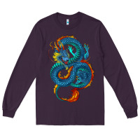 Plum blue dragon Long Sleeve Tee - RanaPortraitStore