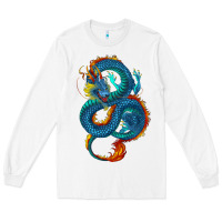 White blue dragon Long Sleeve Tee - RanaPortraitStore