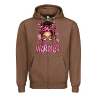 Chestnut brest cancer warrior afro messy bun Zipper Hoodie - texasbilliewilder