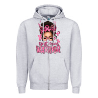 Heather Grey brest cancer warrior afro messy bun Zipper Hoodie - texasbilliewilder