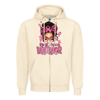 Sandshell brest cancer warrior afro messy bun Zipper Hoodie - texasbilliewilder