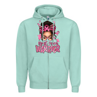 Seafoam brest cancer warrior afro messy bun Zipper Hoodie - texasbilliewilder
