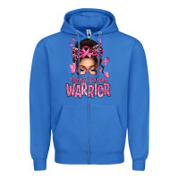 True Royal brest cancer warrior afro messy bun Zipper Hoodie - texasbilliewilder