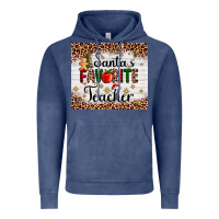 Vintage Denim santa's favorite teacher Vintage Hoodie - AdoDesignShop