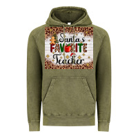 Vintage Olive santa's favorite teacher Vintage Hoodie - AdoDesignShop