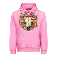 Fuchsia Pink bullskull mama Urban Hoodie - NancyCooperArtShop