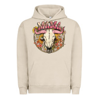 Pigment French Oak bullskull mama Urban Hoodie - NancyCooperArtShop