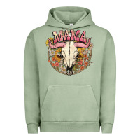 Pigment Oil Green bullskull mama Urban Hoodie - NancyCooperArtShop