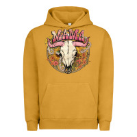 Pigment Peanut Butter bullskull mama Urban Hoodie - NancyCooperArtShop