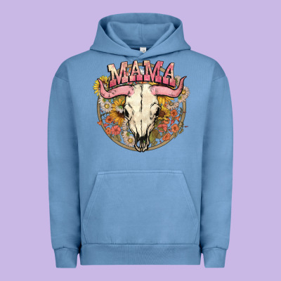 Bullskull Mama Urban Hoodie Designed By Nancycooperartshop