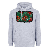 Heather Grey christmas gift box and leopard background Heavyweight Hoodie - BundleAndBundleShop