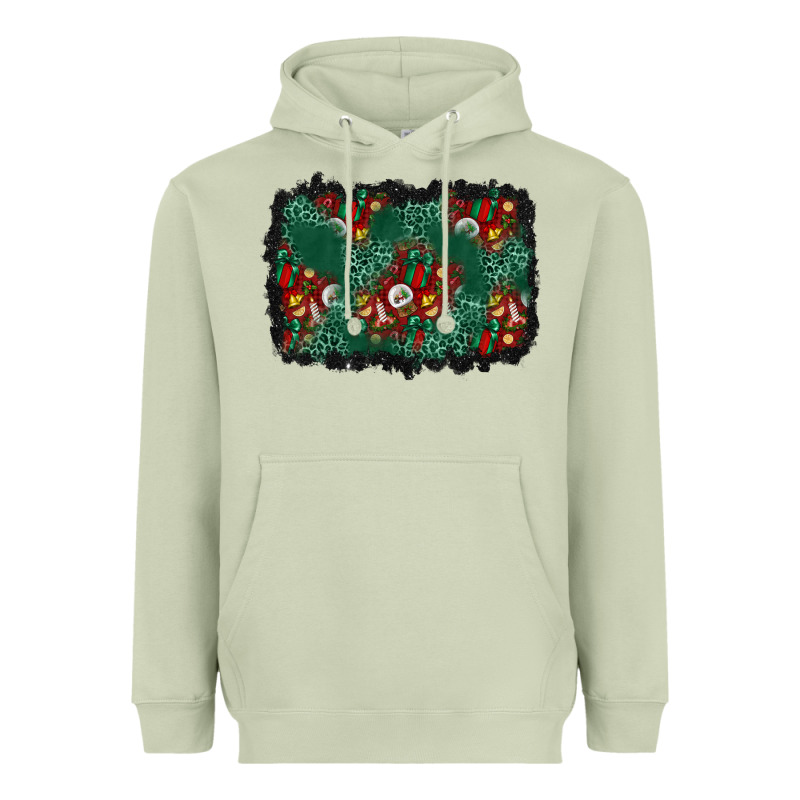 Christmas Gift Box And Leopard Background Heavyweight Hoodie by BundleAndBundleShop | Teevron