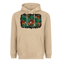 Mushroom christmas gift box and leopard background Heavyweight Hoodie - BundleAndBundleShop