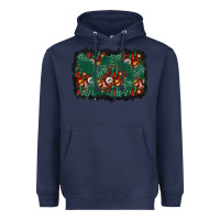 Navy christmas gift box and leopard background Heavyweight Hoodie - BundleAndBundleShop