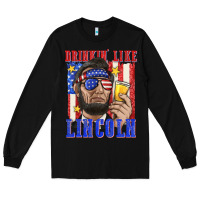 Black drinking like lincoln Long Sleeve Tee - texasbilliewilder