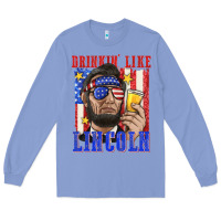 Colony Blue drinking like lincoln Long Sleeve Tee - texasbilliewilder