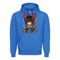 True Royal just a girl who loves christmas afro messy bun Zipper Hoodie - texasbilliewilder
