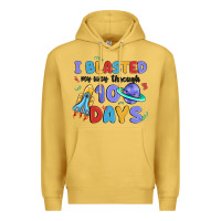 Antique Gold i blasted my way through 100 days Premium Hoodie - MaliasSmallBusiness