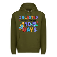 Army Green i blasted my way through 100 days Premium Hoodie - MaliasSmallBusiness