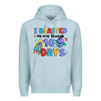 Blue Mist i blasted my way through 100 days Premium Hoodie - MaliasSmallBusiness