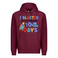 Burgundy i blasted my way through 100 days Premium Hoodie - MaliasSmallBusiness