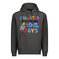 Charcoal Heather i blasted my way through 100 days Premium Hoodie - MaliasSmallBusiness