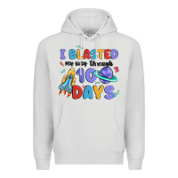 Dove Grey i blasted my way through 100 days Premium Hoodie - MaliasSmallBusiness