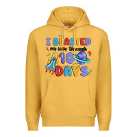 Mustard i blasted my way through 100 days Premium Hoodie - MaliasSmallBusiness