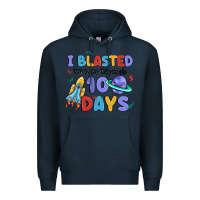 Navy i blasted my way through 100 days Premium Hoodie - MaliasSmallBusiness