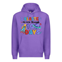 Purple i blasted my way through 100 days Premium Hoodie - MaliasSmallBusiness