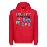 Red i blasted my way through 100 days Premium Hoodie - MaliasSmallBusiness