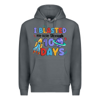 Rock i blasted my way through 100 days Premium Hoodie - MaliasSmallBusiness