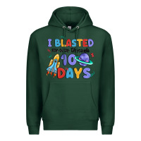 Sports Green i blasted my way through 100 days Premium Hoodie - MaliasSmallBusiness