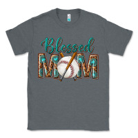 Charcoal Heather western blessed mom with baseball Classic Tee - texasbilliewilder