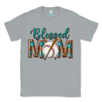 Heather Grey western blessed mom with baseball Classic Tee - texasbilliewilder