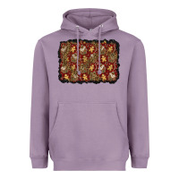 Lavender christmas gingerbread man and house background Heavyweight Hoodie - BundleAndBundleShop