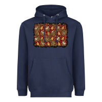 Navy christmas gingerbread man and house background Heavyweight Hoodie - BundleAndBundleShop