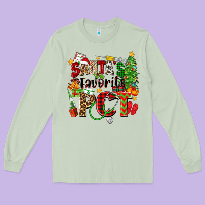 Santa's Favorite Pct Long Sleeve Tee Designed By Zillion Design Studio