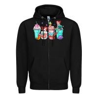 Black ariel coffee cups Zipper Hoodie - Zillion Design Studio
