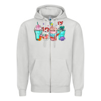 Dove Grey ariel coffee cups Zipper Hoodie - Zillion Design Studio