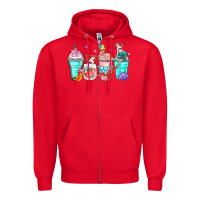 Red ariel coffee cups Zipper Hoodie - Zillion Design Studio