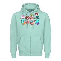 Seafoam ariel coffee cups Zipper Hoodie - Zillion Design Studio