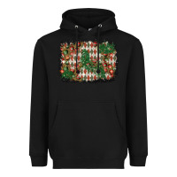 Black christmas ornament and diamond plaid  background Heavyweight Hoodie - BundleAndBundleShop