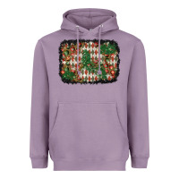 Lavender christmas ornament and diamond plaid  background Heavyweight Hoodie - BundleAndBundleShop